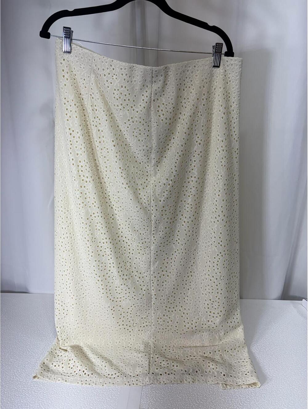 A New Day Cream Eyelet Lace Midi Skirt Size 12 2830